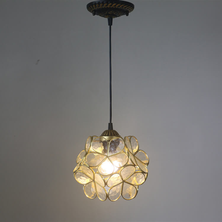 Vintage Stained Glass Flower Pendant Light-Orizon Depot
