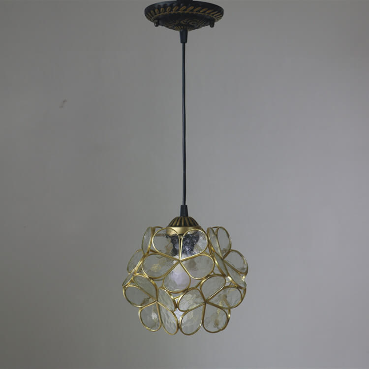 Vintage Stained Glass Flower Pendant Light-Orizon Depot