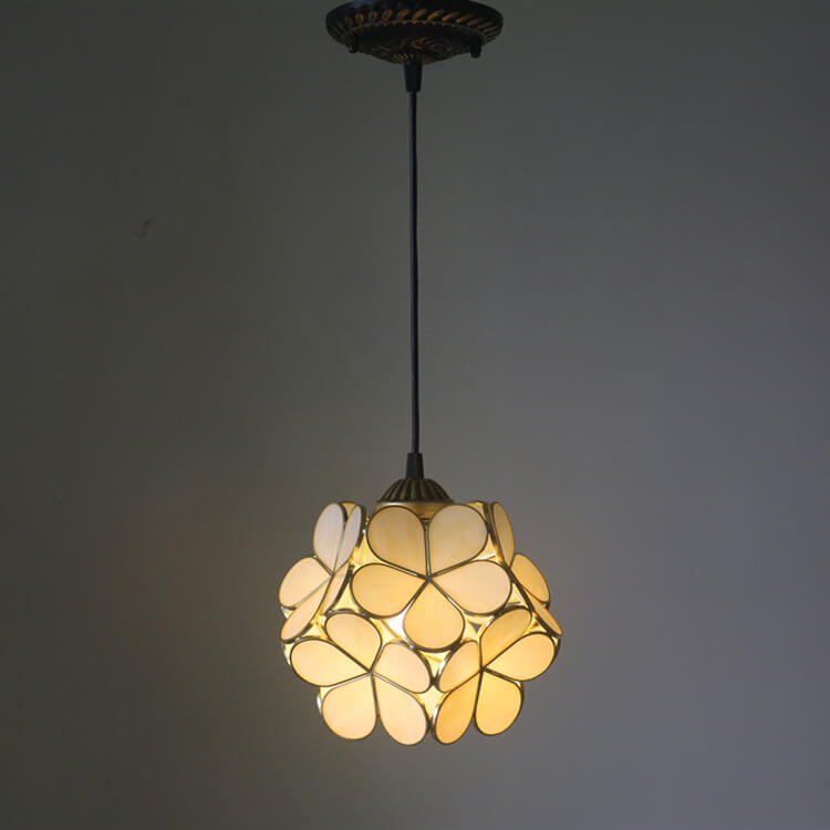 Vintage Stained Glass Flower Pendant Light-Orizon Depot