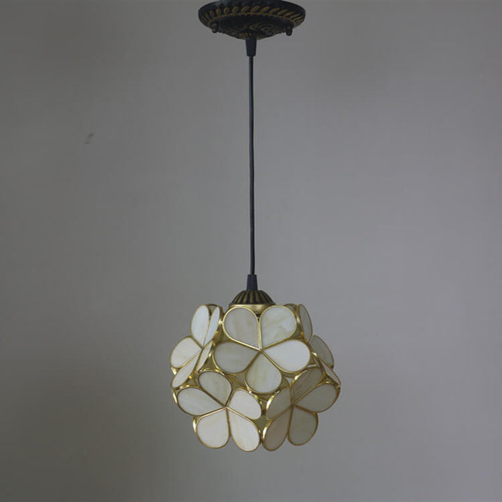 Vintage Stained Glass Flower Pendant Light-Orizon Depot