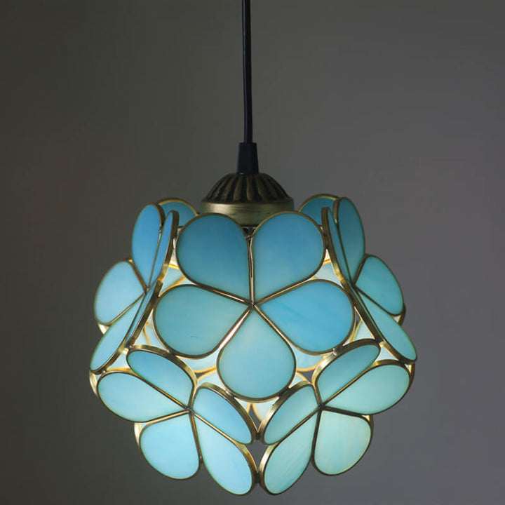 Vintage Stained Glass Flower Pendant Light-Orizon Depot