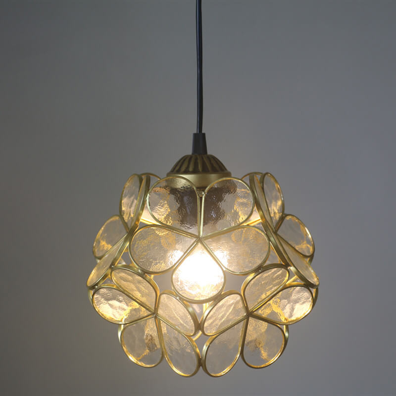 Vintage Stained Glass Flower Pendant Light-Orizon Depot