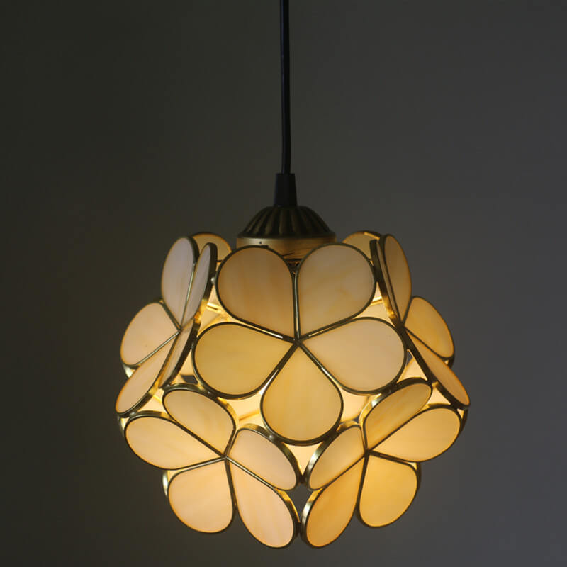 Vintage Stained Glass Flower Pendant Light-Orizon Depot