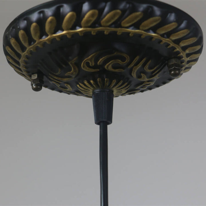 Vintage Stained Glass Flower Pendant Light-Orizon Depot