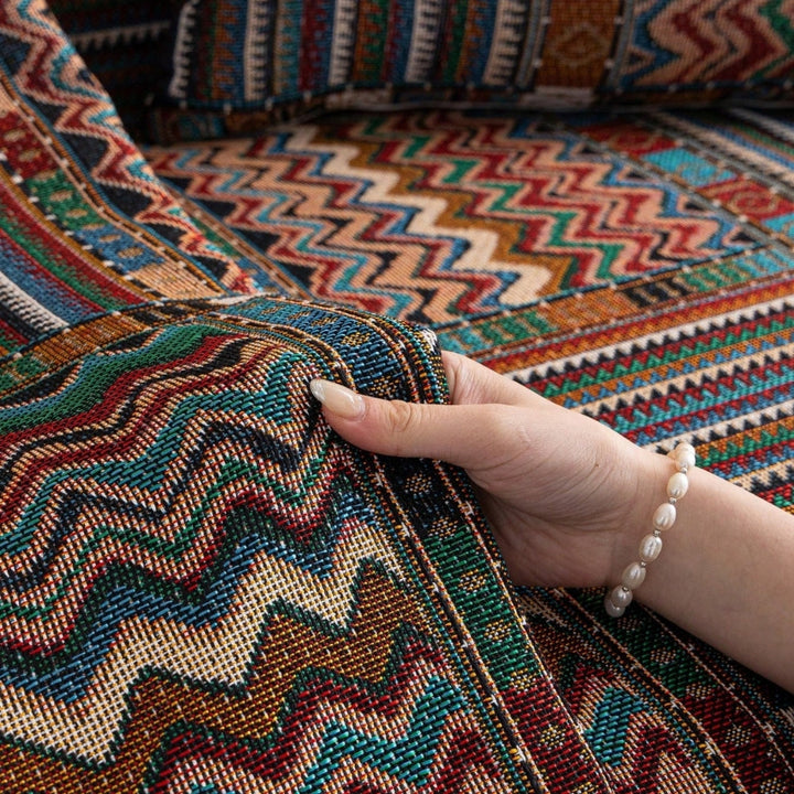 Boho Aurora Stripes Sofa Cover for Stylish Home Decor-Orizon Depot