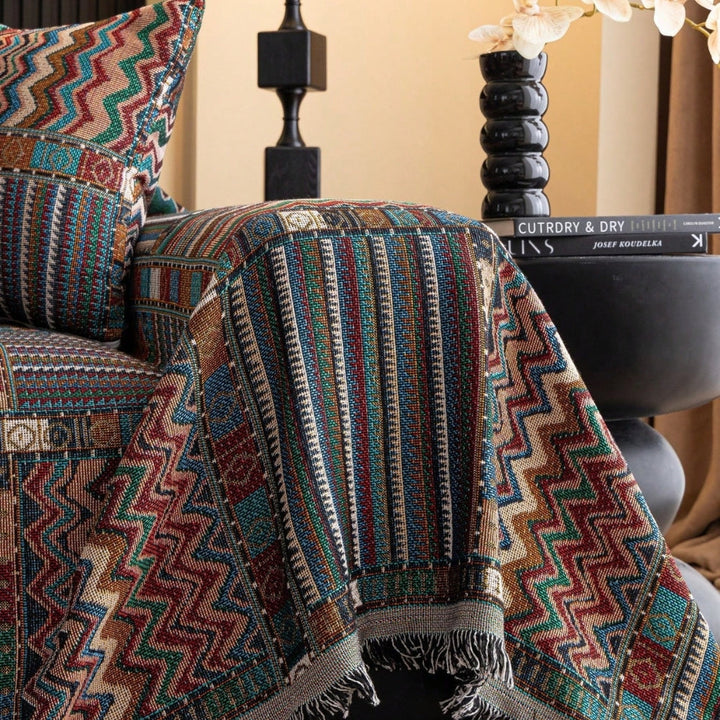 Boho Aurora Stripes Sofa Cover for Stylish Home Decor-Orizon Depot