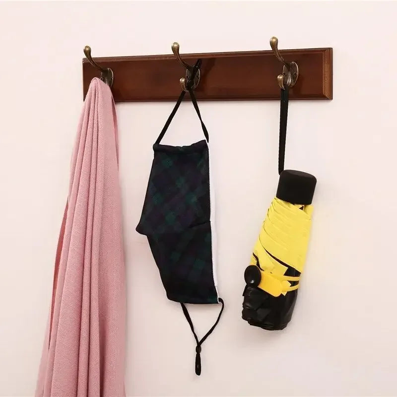 Solid Wood Wall Coat Rack with Hooks for Coats and Hats