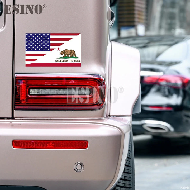 Waterproof USA Flag California Bear Car Decal for 4th of July-Orizon Depot