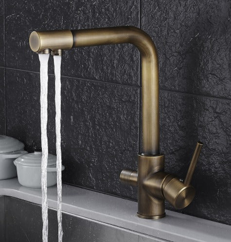 Filtered Water Kitchen Faucet with Double Handles-Orizon Depot