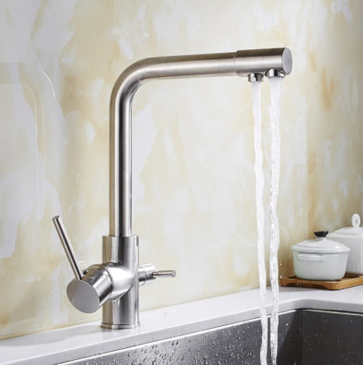Filtered Water Kitchen Faucet with Double Handles-Orizon Depot