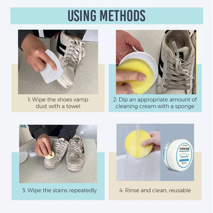White Shoe Cleaning Cream - Effective Stain Remover for Sneakers-Orizon Depot