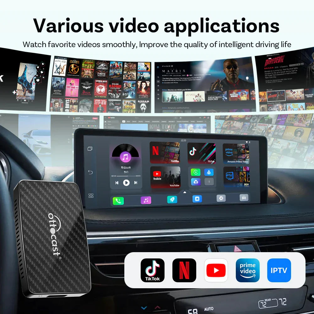 Wireless AI Car Adapter with YouTube, Netflix & Android Auto-Orizon Depot