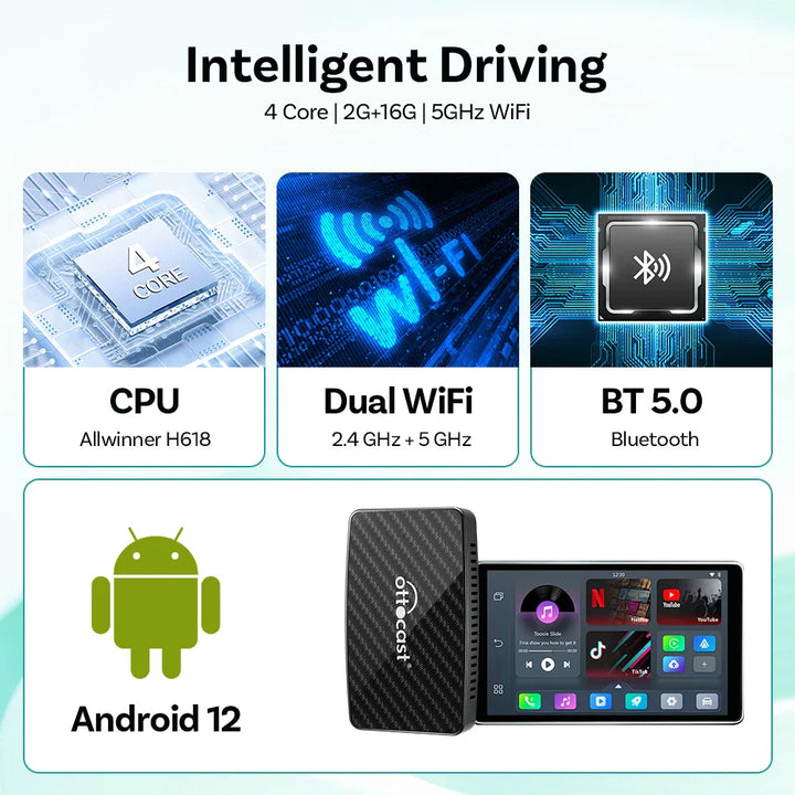 Wireless AI Car Adapter with YouTube, Netflix & Android Auto-Orizon Depot