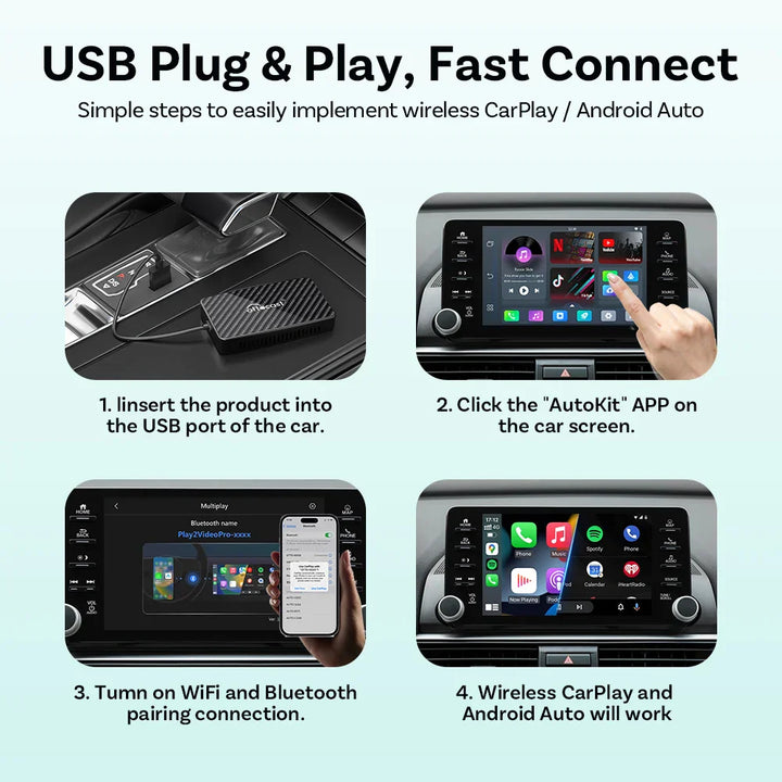 Wireless AI Car Adapter with YouTube, Netflix & Android Auto-Orizon Depot