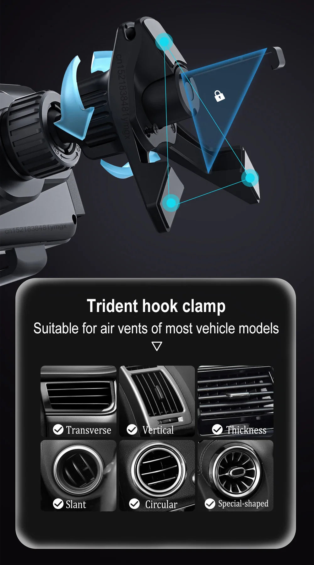 Wireless Car Charger Dual Coil Fast Charge Air Vent Mount-Orizon Depot
