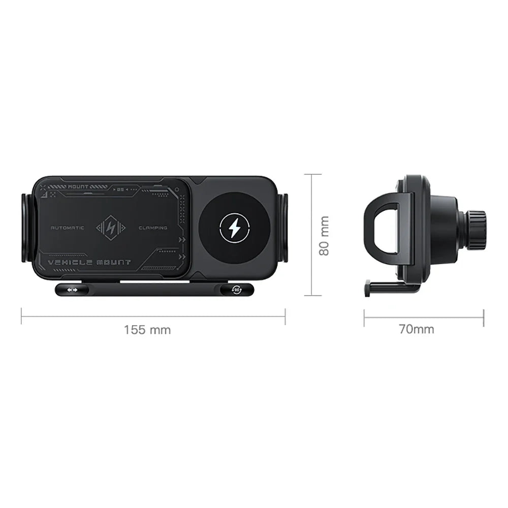 Wireless Car Charger Dual Coil Fast Charge Air Vent Mount-Orizon Depot