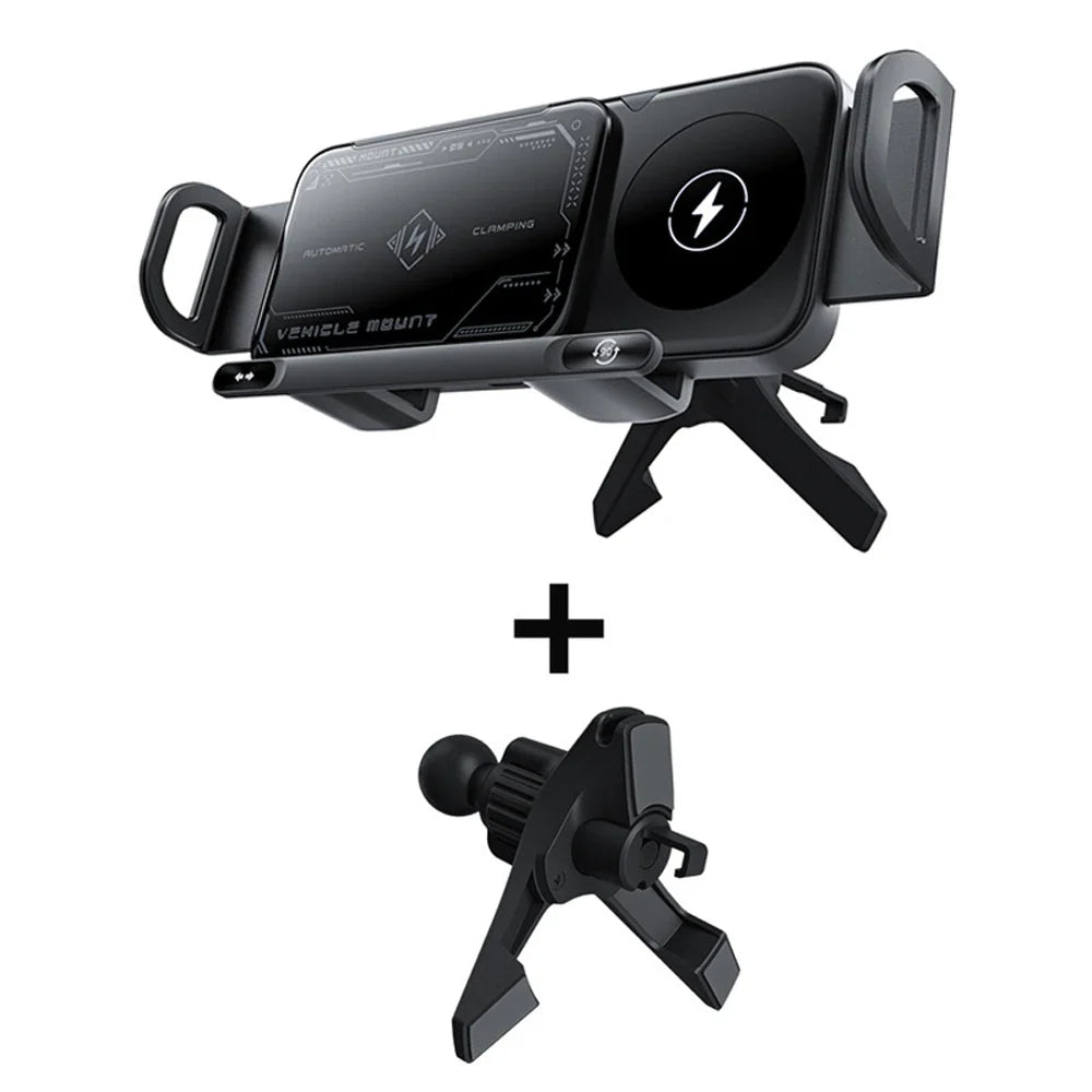 Wireless Car Charger Dual Coil Fast Charge Air Vent Mount-Orizon Depot
