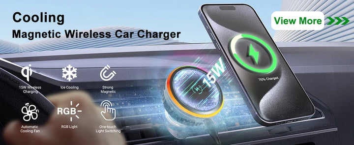 Wireless Car Charger Dual Coil Fast Charge Air Vent Mount-Orizon Depot