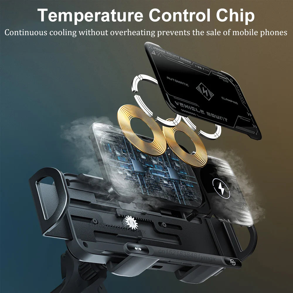 Wireless Car Charger Dual Coil Fast Charge Air Vent Mount-Orizon Depot