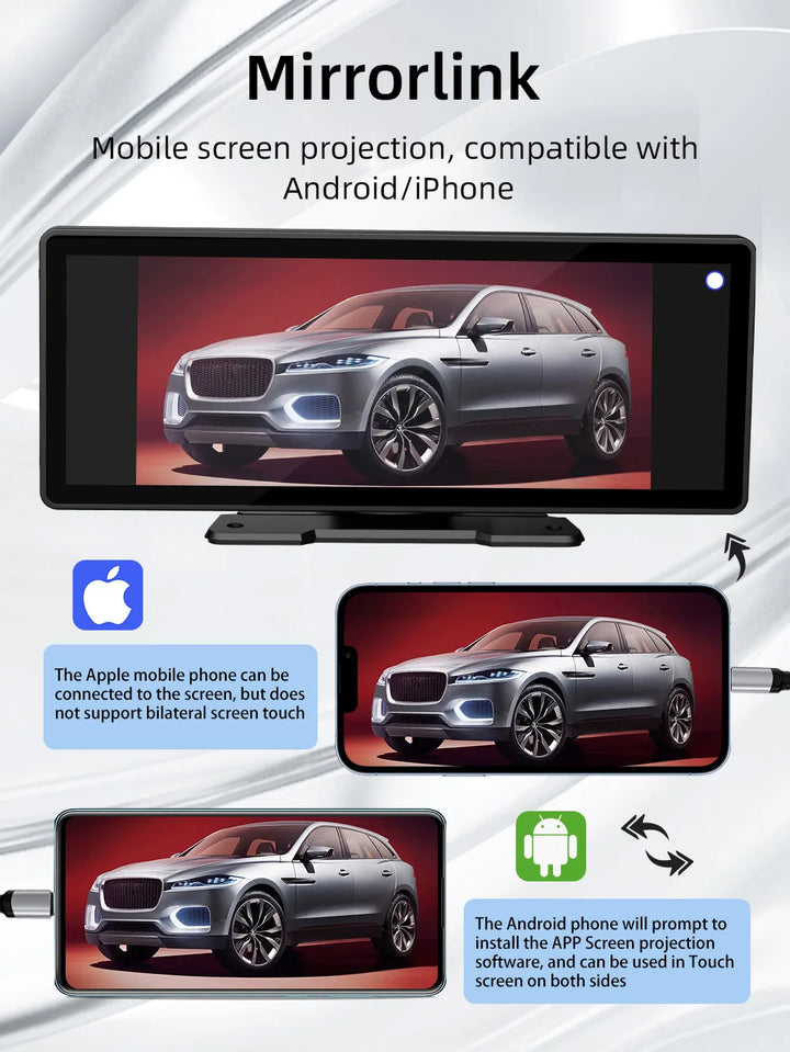 Wireless Car Stereo 10.26 Inch IPS HD with Rear View Camera-Orizon Depot