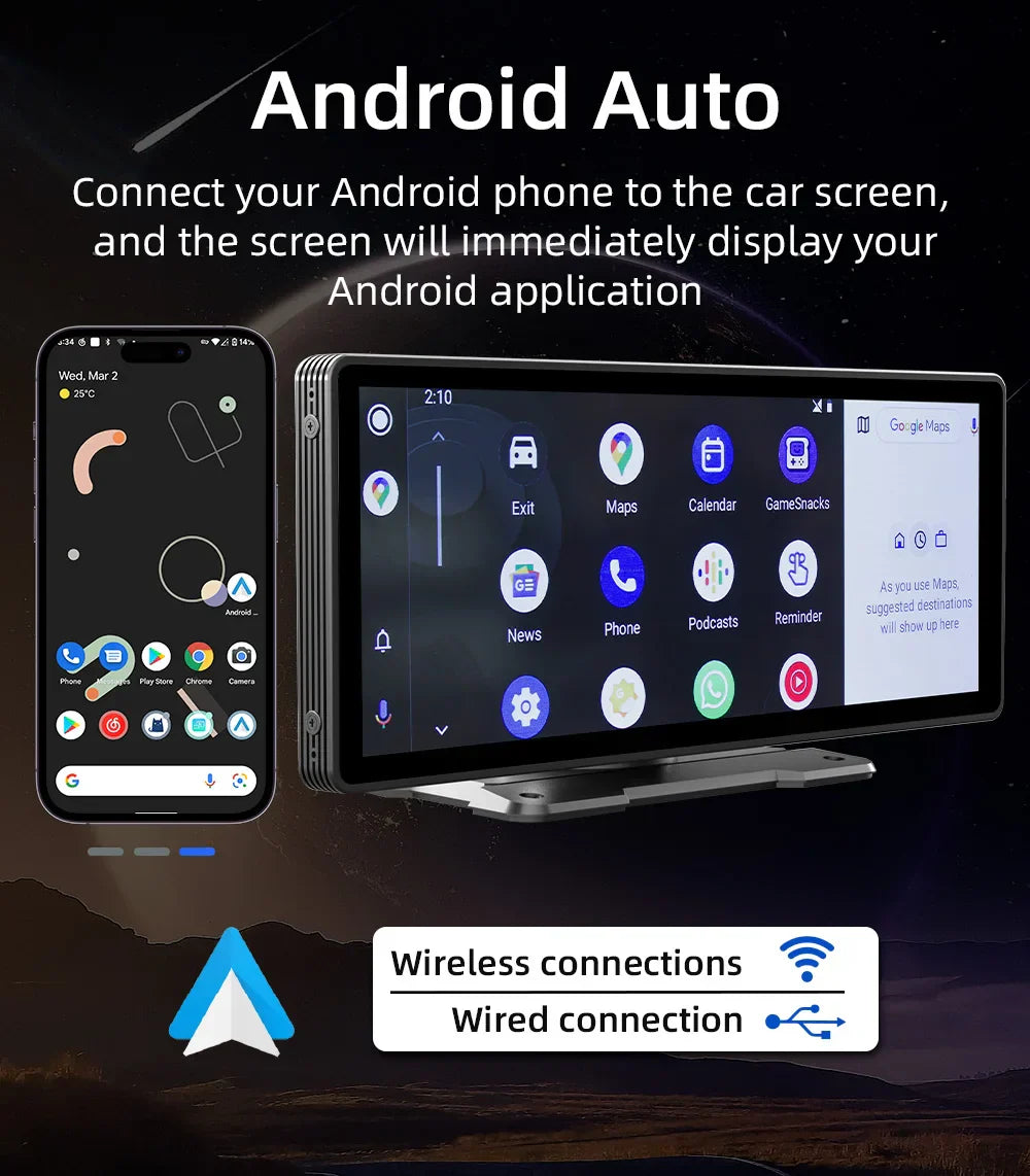 Wireless Car Stereo 10.26 Inch IPS HD with Rear View Camera-Orizon Depot