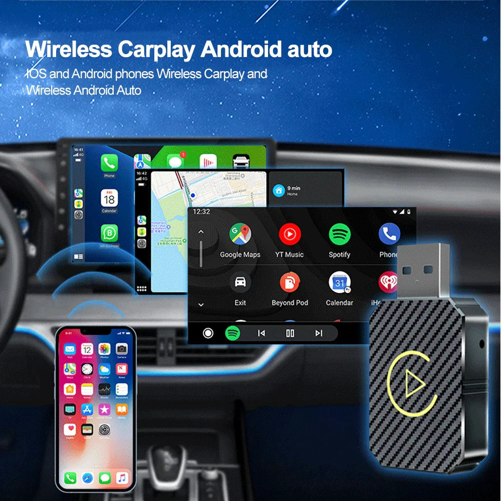 Wireless CarPlay Adapter 2-in-1 Multimedia Bridge with 5GHz WiFi-Orizon Depot