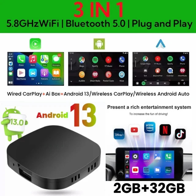 Wireless CarPlay Android Auto Smart TV Box for In-Car Use-Orizon Depot