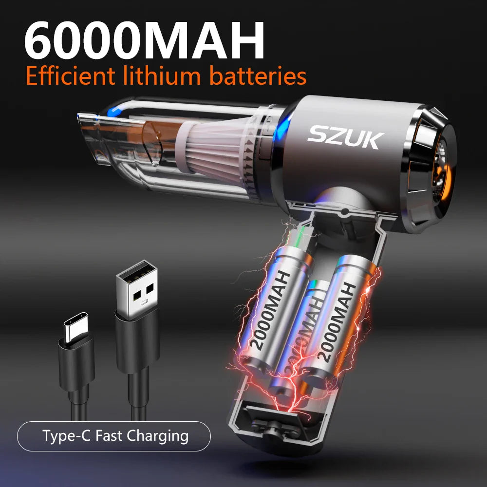 Wireless Mini Handheld Car Vacuum Cleaner with Strong Suction-Orizon Depot
