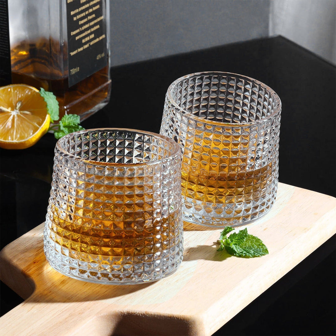 Rotatable Whiskey Tumbler Set for Easy Serving and Enjoyment-Orizon Depot