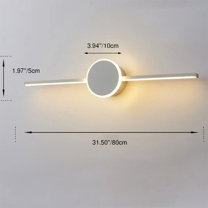 Nordic Minimalist Long Disc LED Vanity Light Wall Sconce Light-Orizon Depot