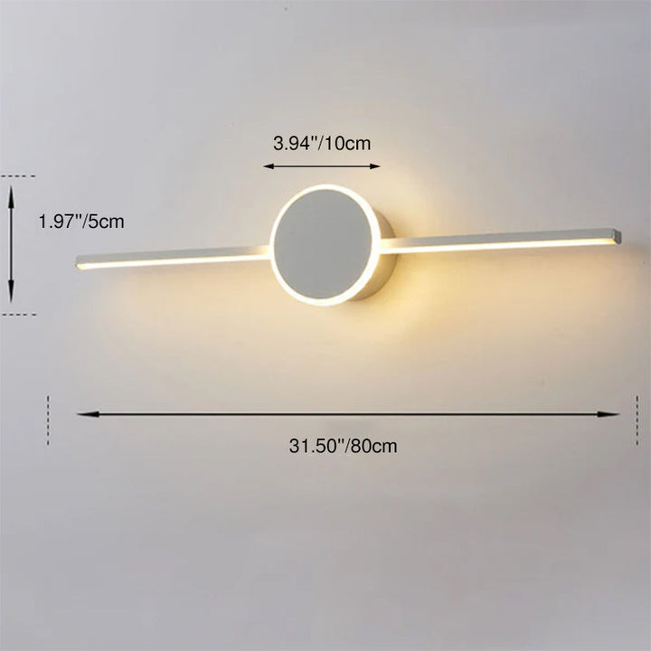 Nordic Minimalist Long Disc LED Vanity Light Wall Sconce Light-Orizon Depot