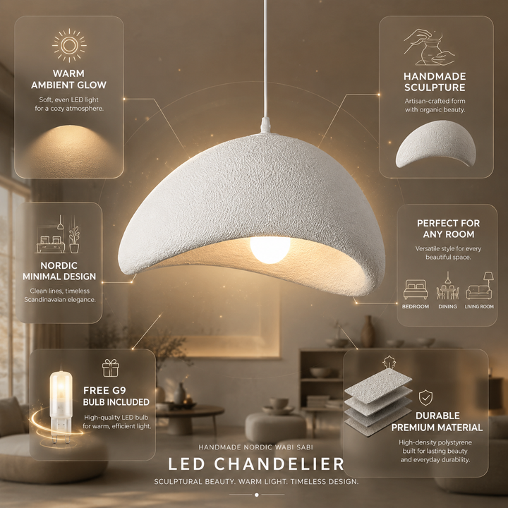 Modern LED Chandelier | Nordic Design & Handmade Quality Lighting