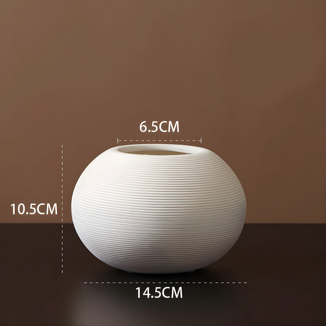 Minimalistic Handcrafted Ceramic Zen Vase for Home Decor-Orizon Depot