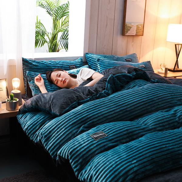 Thickened Corduroy Velvet Bedding Set for Cozy Comfort-Orizon Depot