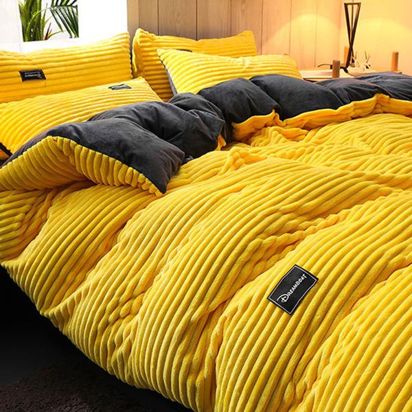 Thickened Corduroy Velvet Bedding Set for Cozy Comfort-Orizon Depot