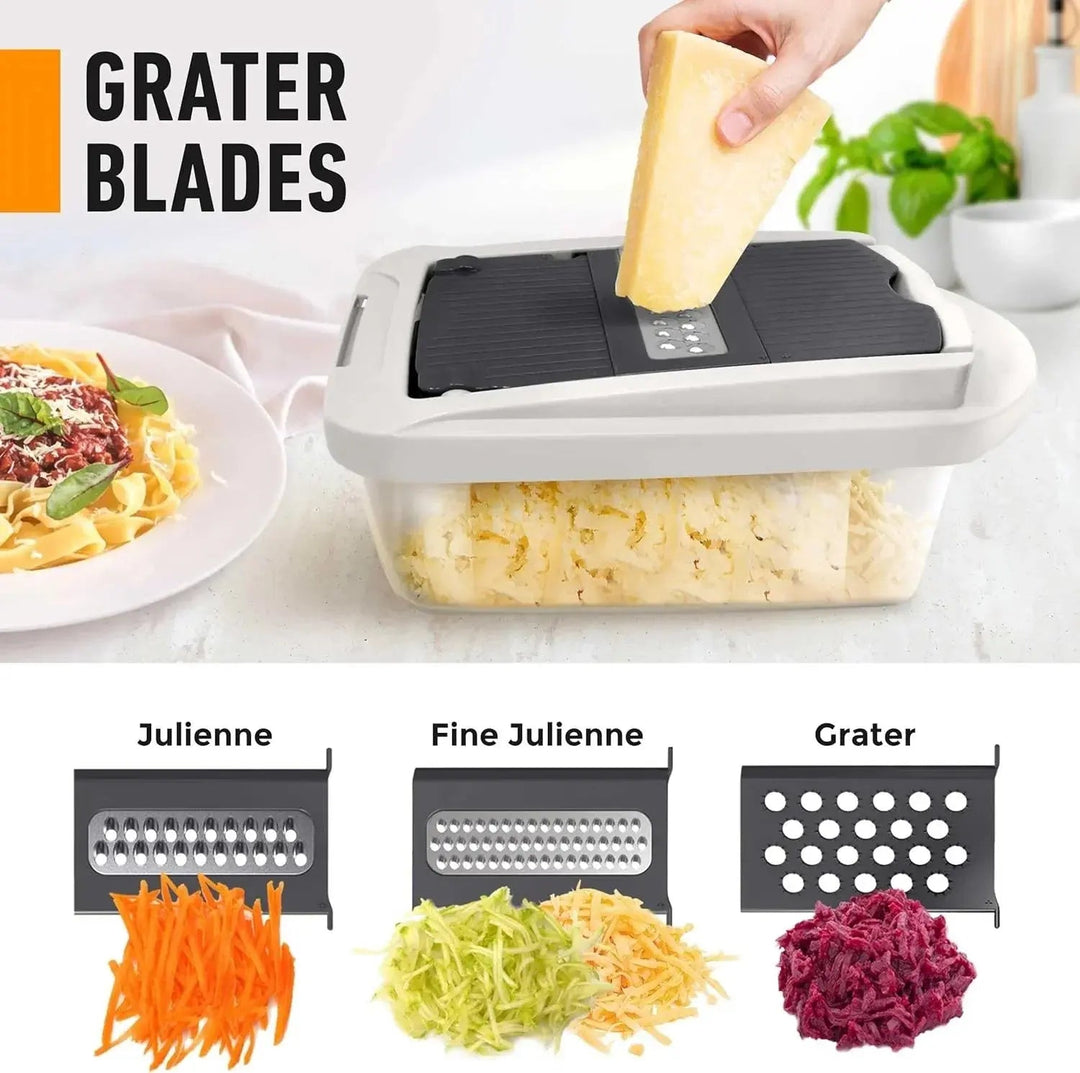 Vegetable Chopper for Slicing, Dicing, Grating with Safety Holder