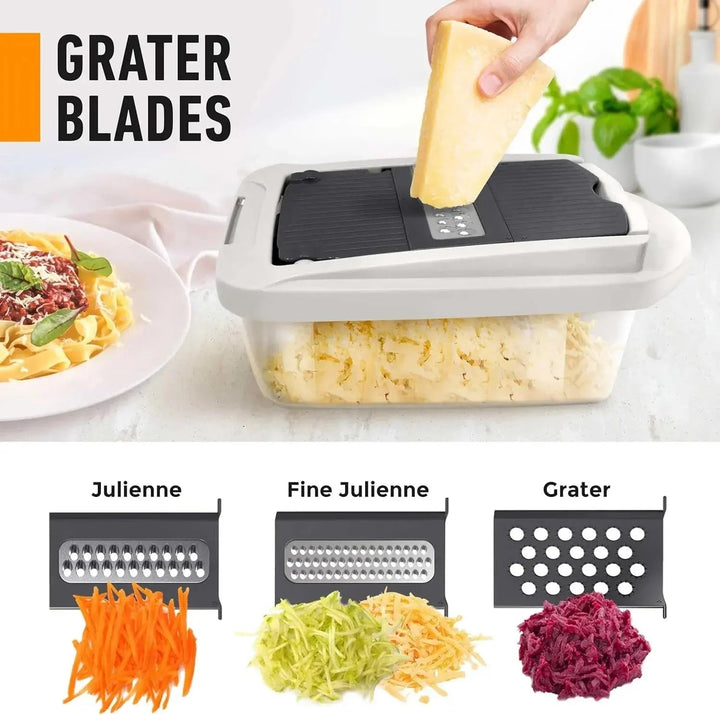 Vegetable Chopper for Slicing, Dicing, Grating with Safety Holder