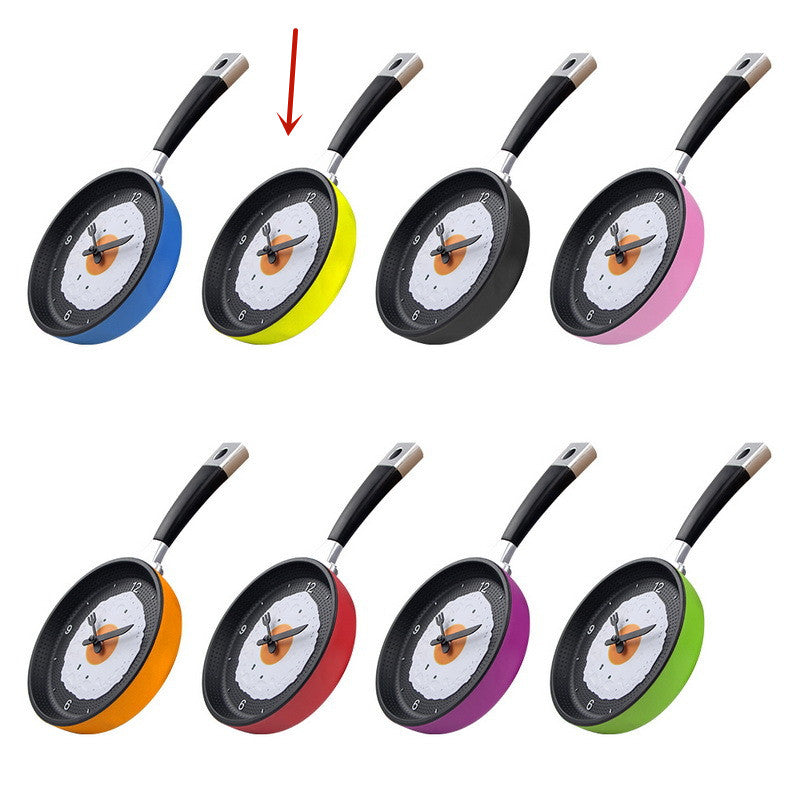 Silent Wall Clock with Fried Egg Pan Design-Orizon Depot