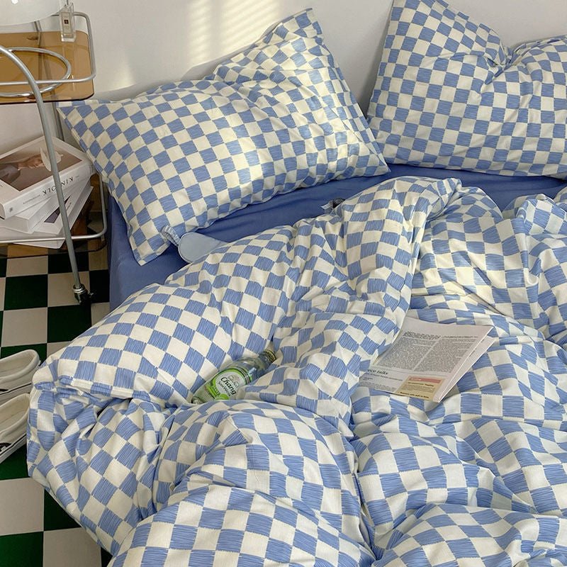 Abstract Chessboard Single Bed Linen Set - Modern Bedding Collection-Orizon Depot