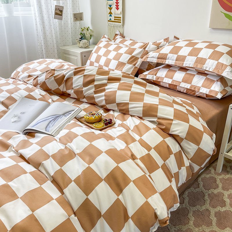 Abstract Chessboard Single Bed Linen Set - Modern Bedding Collection-Orizon Depot