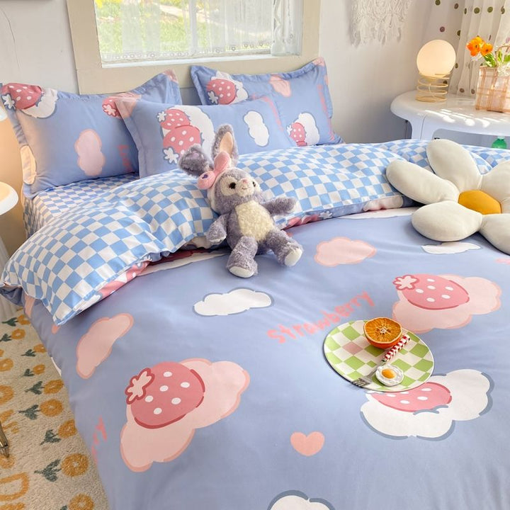 Abstract Chessboard Single Bed Linen Set - Modern Bedding Collection-Orizon Depot