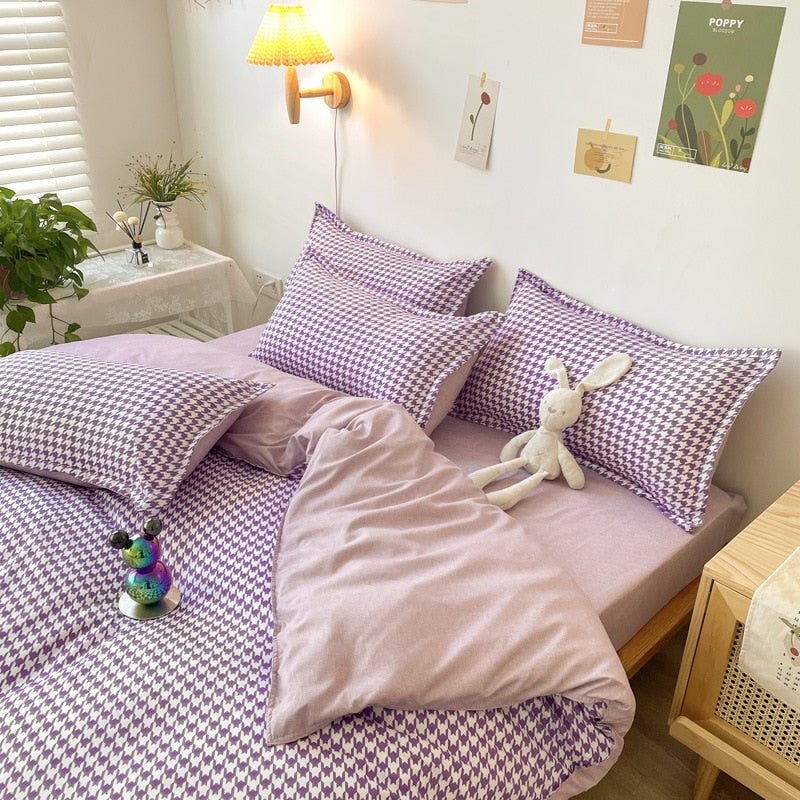 Abstract Chessboard Single Bed Linen Set - Modern Bedding Collection-Orizon Depot