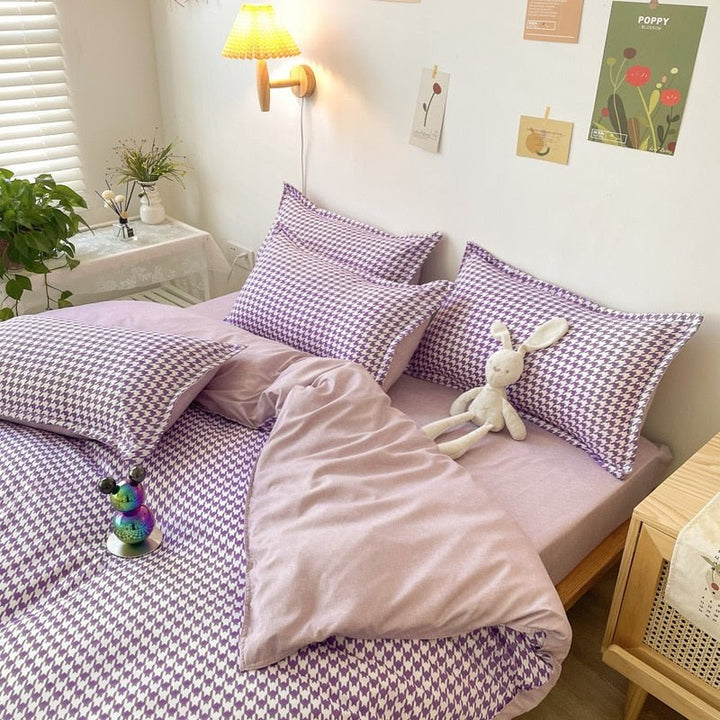 Abstract Chessboard Single Bed Linen Set - Modern Bedding Collection-Orizon Depot