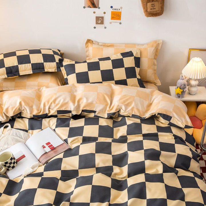 Abstract Chessboard Single Bed Linen Set - Modern Bedding Collection-Orizon Depot