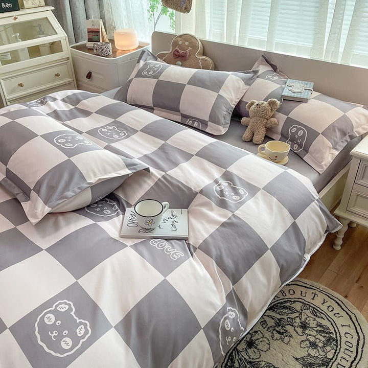 Abstract Chessboard Single Bed Linen Set - Modern Bedding Collection-Orizon Depot