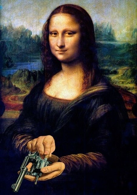 Funny Mona Lisa Canvas Art - Aesthetic Wall Decor Poster-Orizon Depot