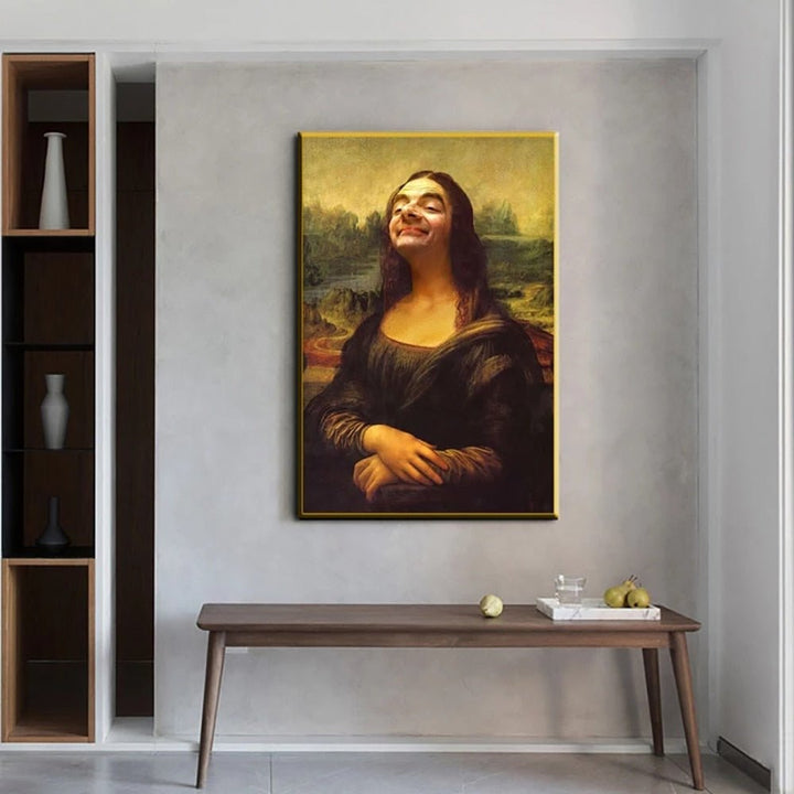 Funny Mona Lisa Canvas Art - Aesthetic Wall Decor Poster-Orizon Depot