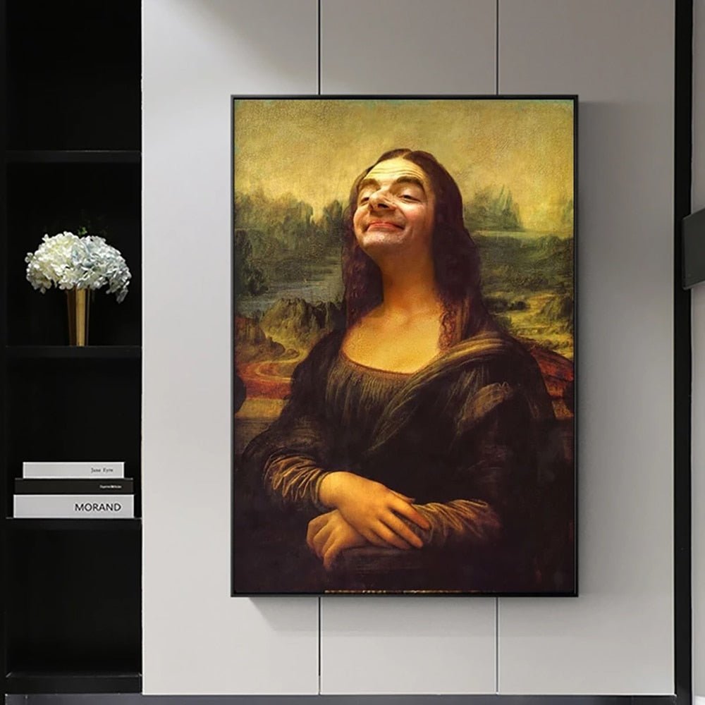 Funny Mona Lisa Canvas Art - Aesthetic Wall Decor Poster-Orizon Depot