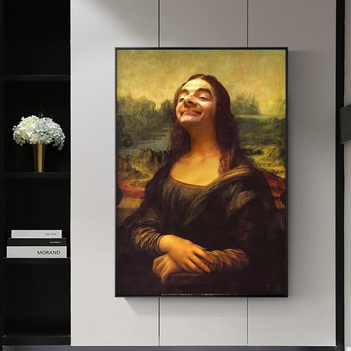Funny Mona Lisa Canvas Art - Aesthetic Wall Decor Poster-Orizon Depot