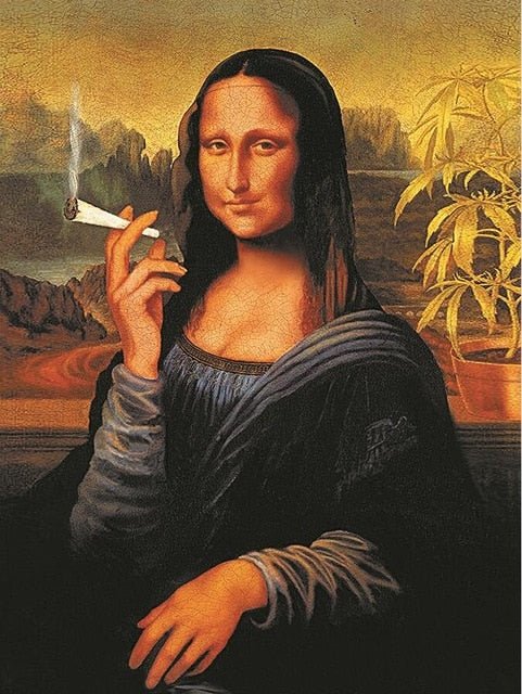 Funny Mona Lisa Canvas Art - Aesthetic Wall Decor Poster-Orizon Depot